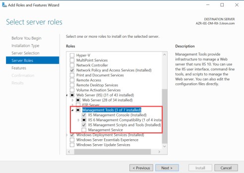 Screenshot of Management Tools expanded.
